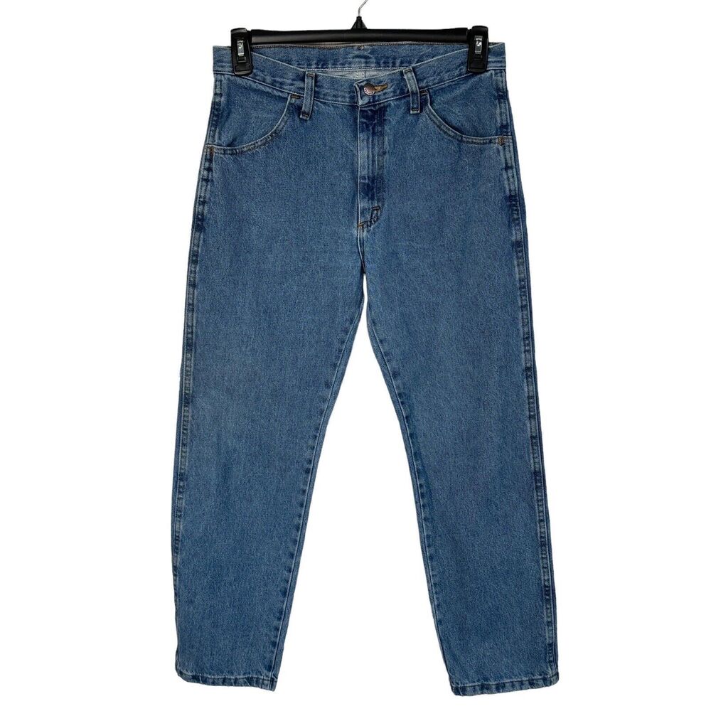Rustler Mens SZ 32x30 Straight Jeans Pockets Zip-Fly Medium Wash Blue 100%Cotton